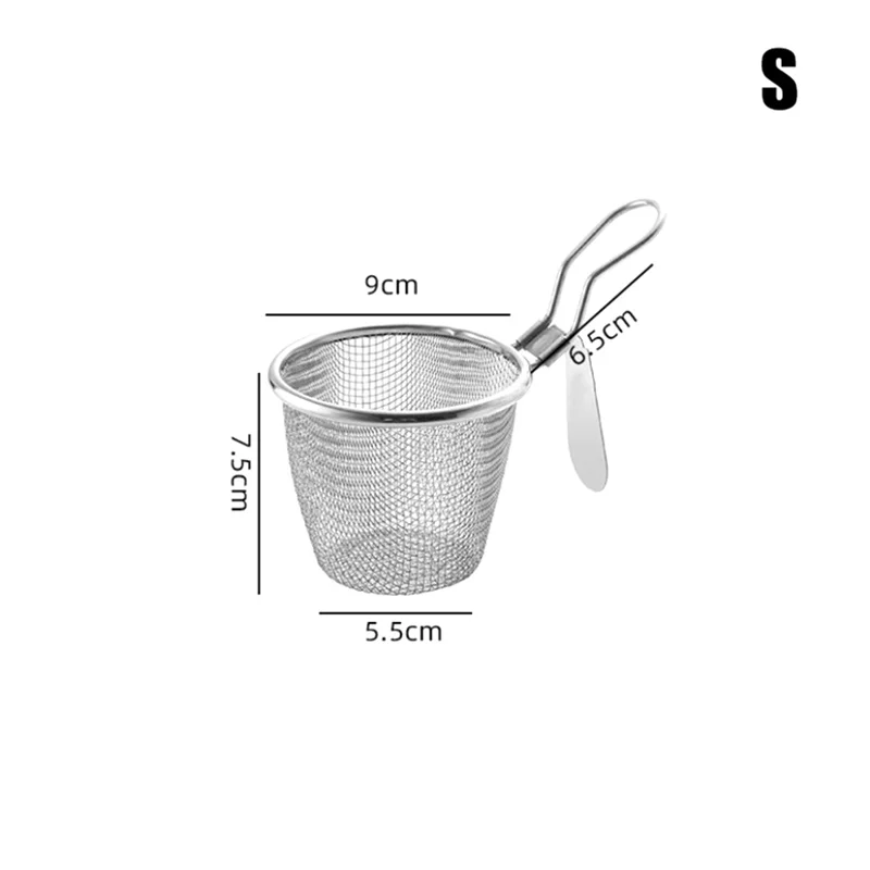 Stainless Steel Mesh Net Strainer Basket Colander Hot Pot Boil Food Colander Strain Rinse Fry Steam Cook Vegetables Colander