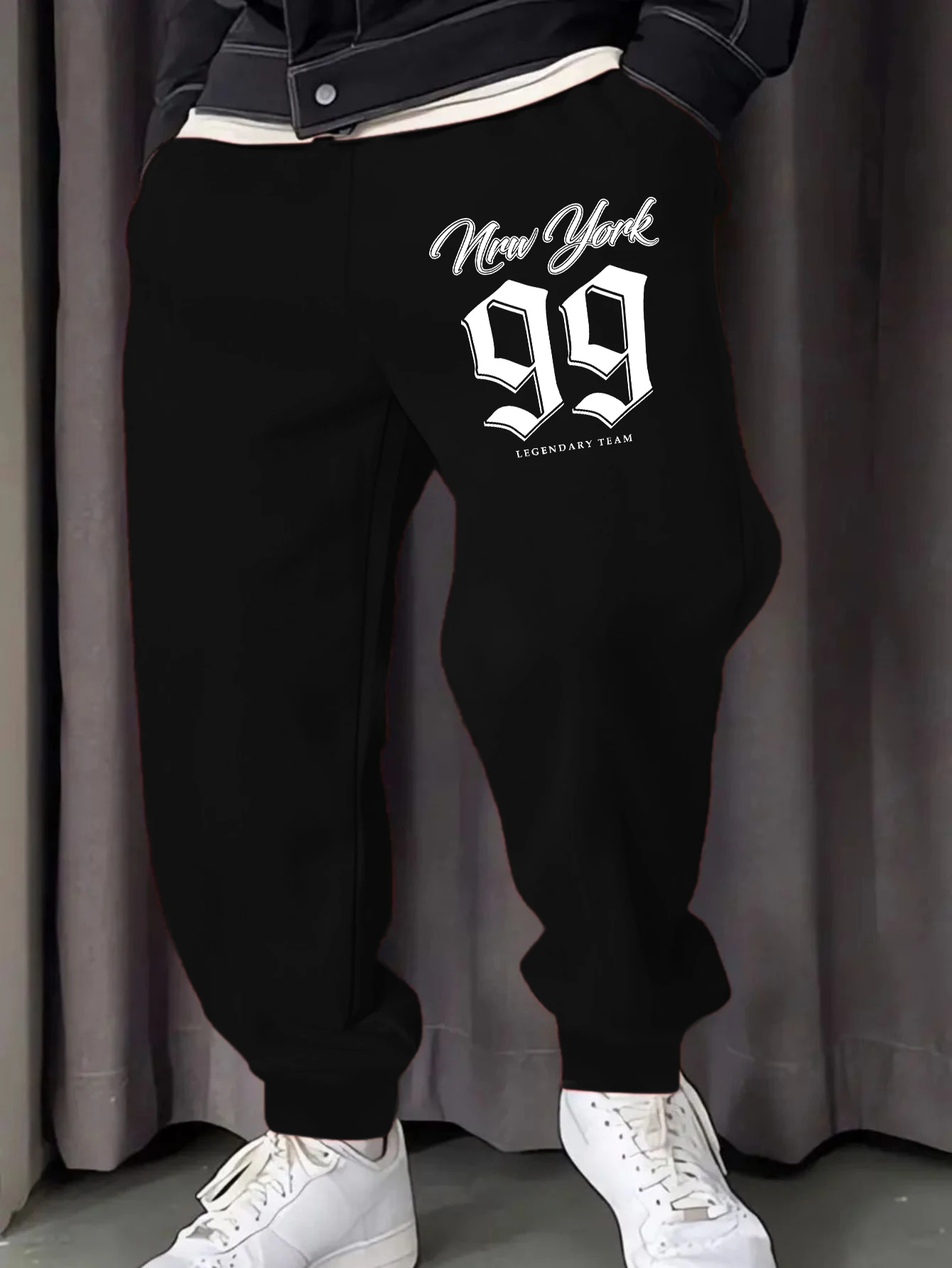 New York Usa City Lettera 99 Stampe Pantaloni sportivi All-Match in pile Pantaloni da jogging Uomo Autunno Pantaloni casual Tasca Abbigliamento unisex