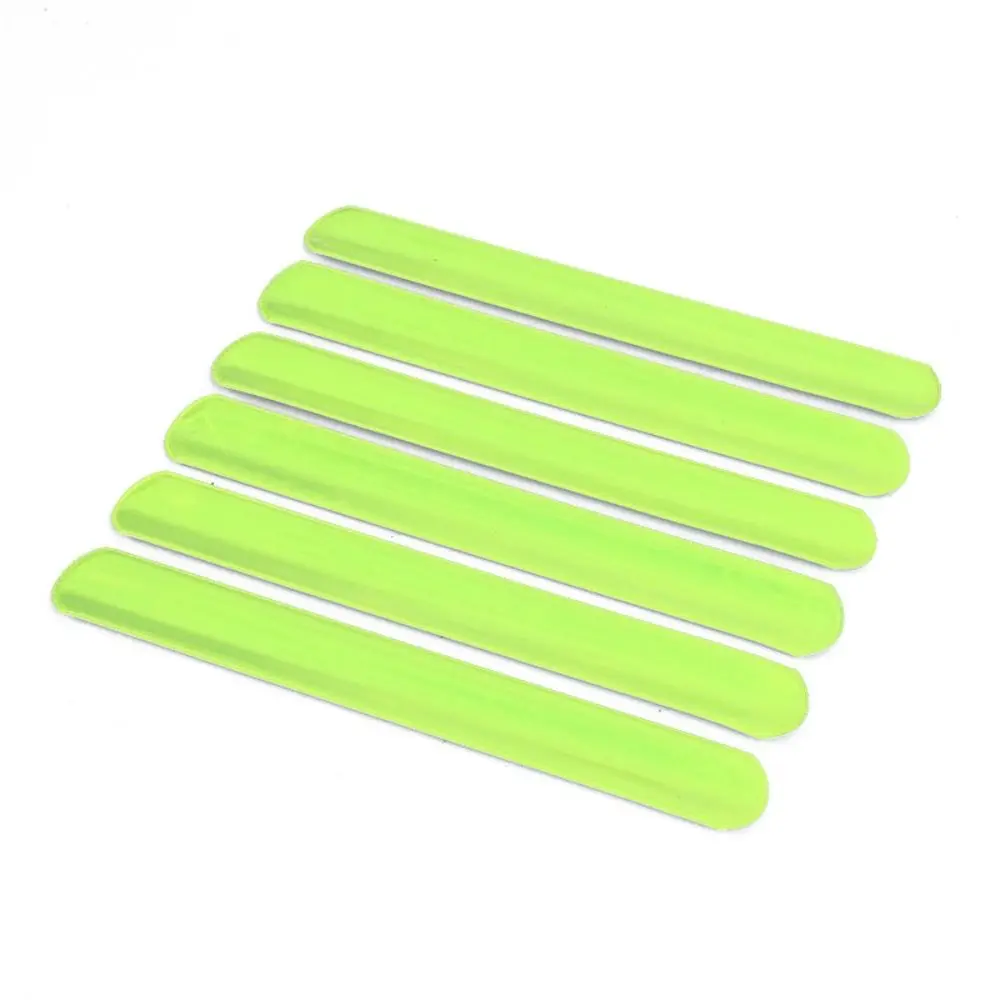 20 pçs aviso reflexivo pulseira de segurança verde 22/30cm reflexivo snap ring visibilidade criativo reflexivo tapa pulseira