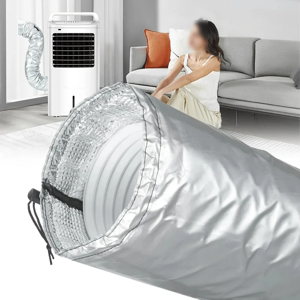 Portable AC Vent Hose Insulation Sleeve With Heat Resistant Properties For Use In Variable Ambient Temperature Environments