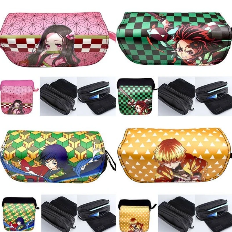 Demon Slayer 3d Anime Pen Bag Student Storage Bag Tanjirou Nezuko Zenitsu Giyuu Cartoon Pen Box Cute Boys Girls Pencil Case Gift