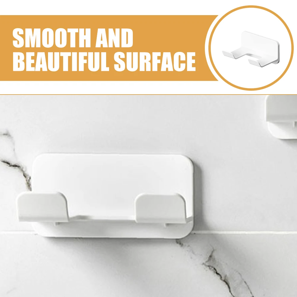 

Hair Dryer Holder Wall Mounted White Bathroom Organizer Tool Storage Rack Stand Space Saving Durability Efficient
