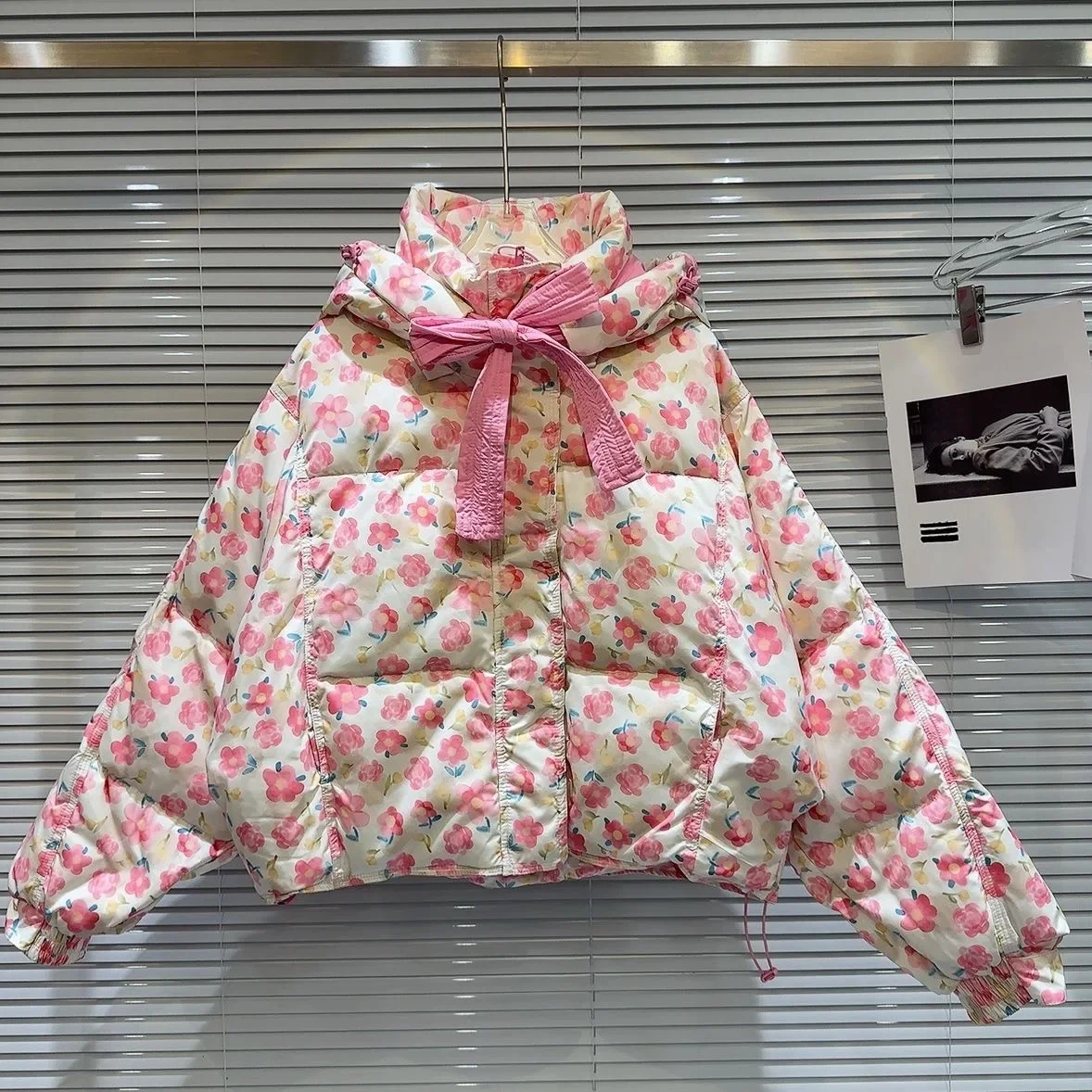 Girls Clothing Winter New Cotton Jacket 2024 Korean New Floral Cartoon Pattern Sweet Loose Fashionable Cotton Jacket