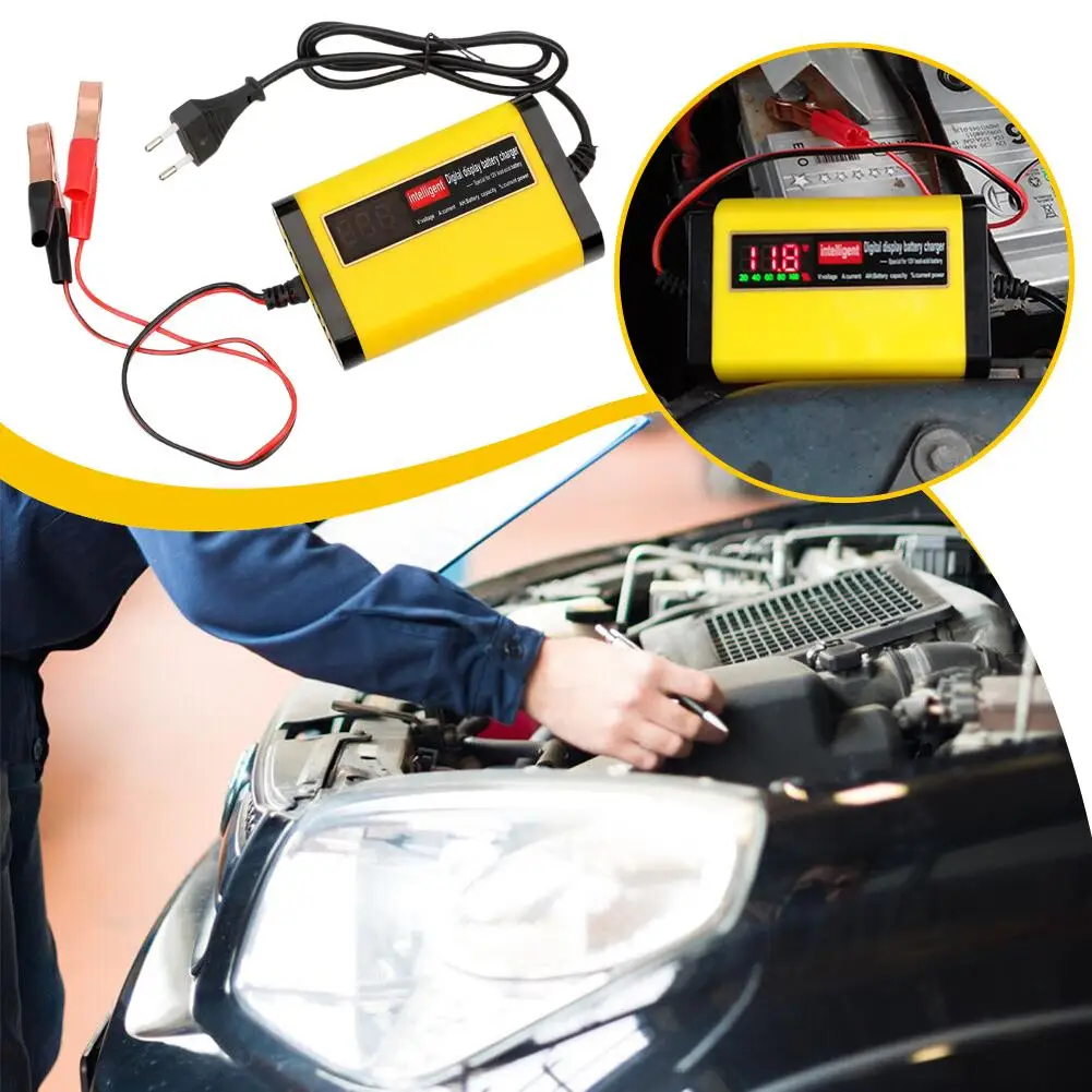 

LCD Digital Display Voltage Motorcycle Battery Charger 2A Fast Universal Motorcycle Charger Charging Battery-chargers 12V S0X5