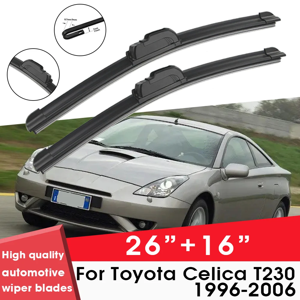 

Car Wiper Blade Blades For Toyota Celica T230 1996-2006 26"+16" Windshield Windscreen Clean Rubber Silicon Cars Wipers