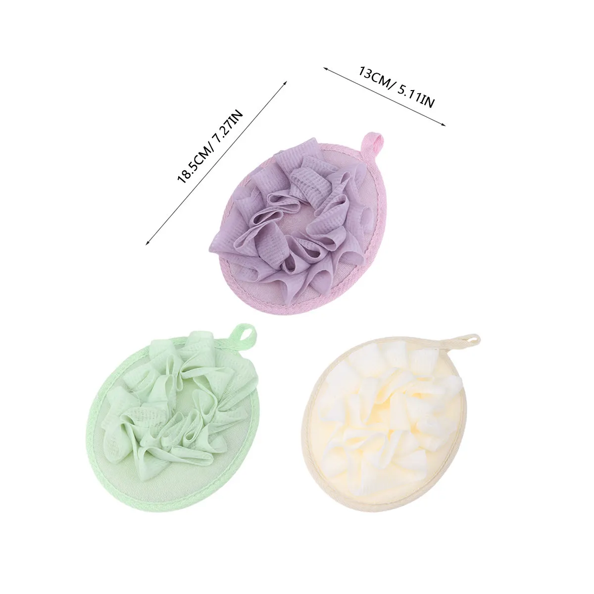 Bath Sponge 6 Pack Quick Dry Mesh Shower Loofah for Deep Body Cleansing Easy Hanging Travel Bath Accessory