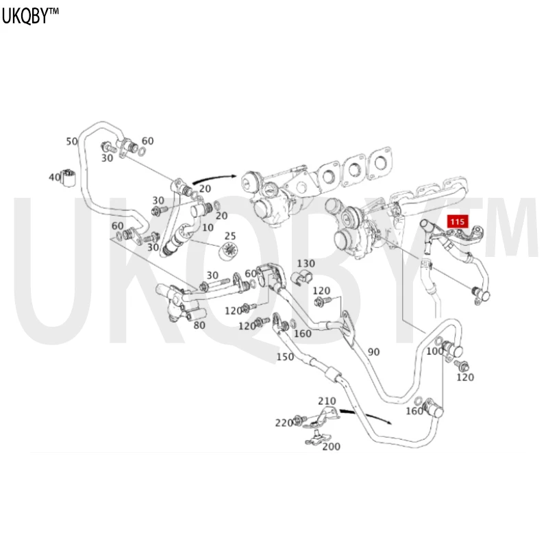 Me rc ed es A2782000000 تعبئة خط أنابيب سائل التبريد، الجانب الأيسر A2782001000 A2782002551