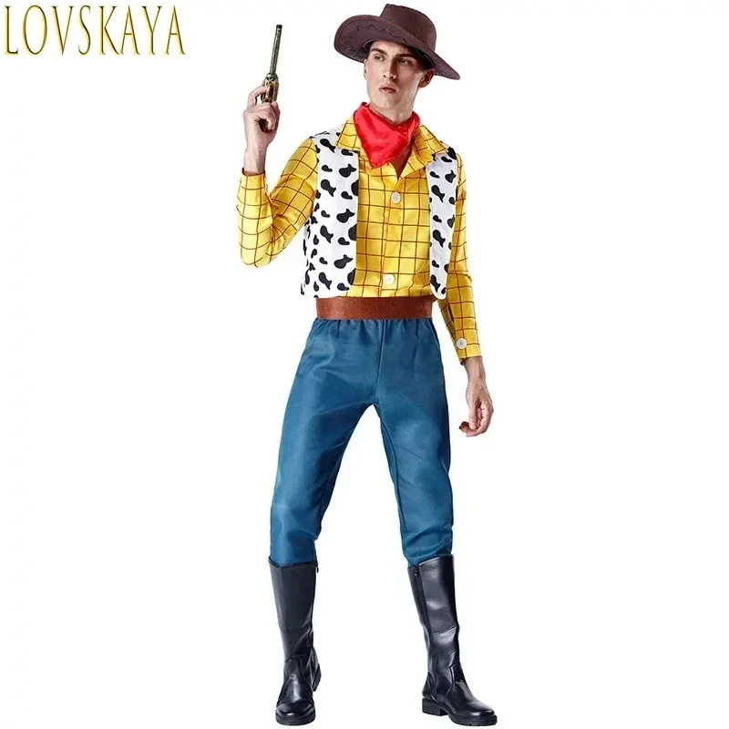 

♥AA Halloween Carnival Party Toy Cosplay Story Adult Sheriff Woody Costume Stage Performance Cowboy Fancy Dress New 2026