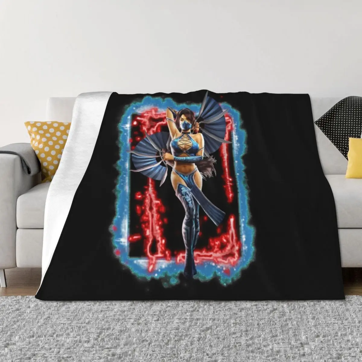 

Mortal Kombat - MK9 - Kitana Art - 915207733 Throw Blanket heavy to sleep Multi-Purpose Cute Plaid Bed linens Blankets