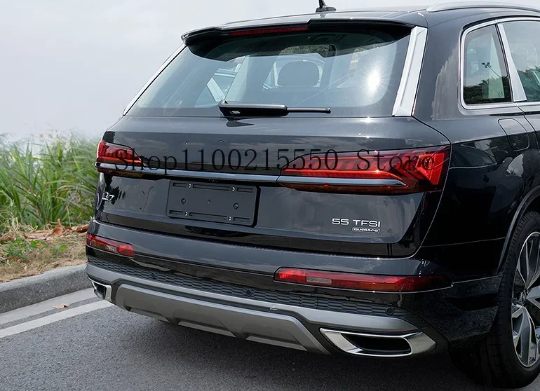 Beautify Fit for AUDI Q7 SQ7 2020-2021 2022 2023 Steel Black Rear Trunk Box Tail Gate Deocr Cover Trim Car Exterior Accessories