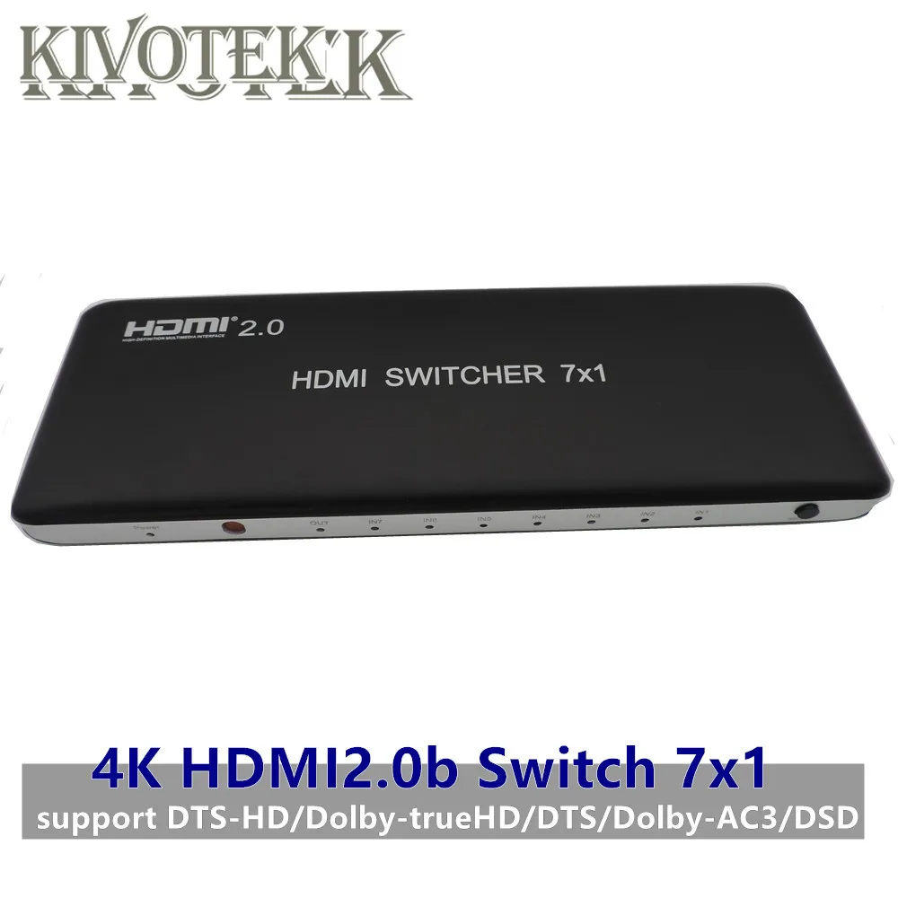 

4K 3D 7x1 HDMI переключатель адаптер, от 7 до 1 Hdmi2.0b переключатель RC контроллер hdmi разъем для HD плеера, PS3 STB PC DVD