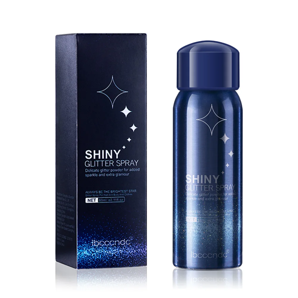 

60ml Holographic Hair Glitter Spray Shimmering Party Dating Shinny Glitter Setting Spray for Hair and Body