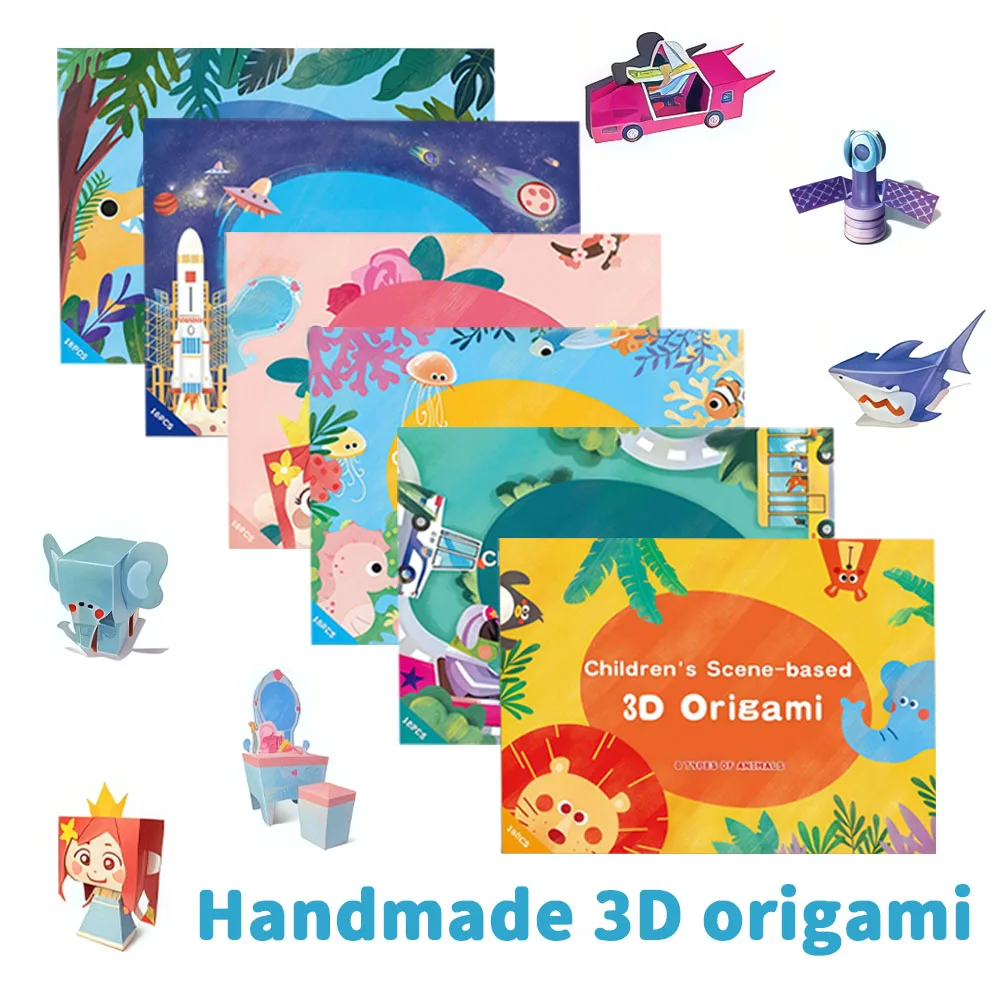 

Early Learning Montessori Toys, 3D Book Set for Kids, Preschool Animal Matching Puzzle, Origami Hands-on Cognitive Training