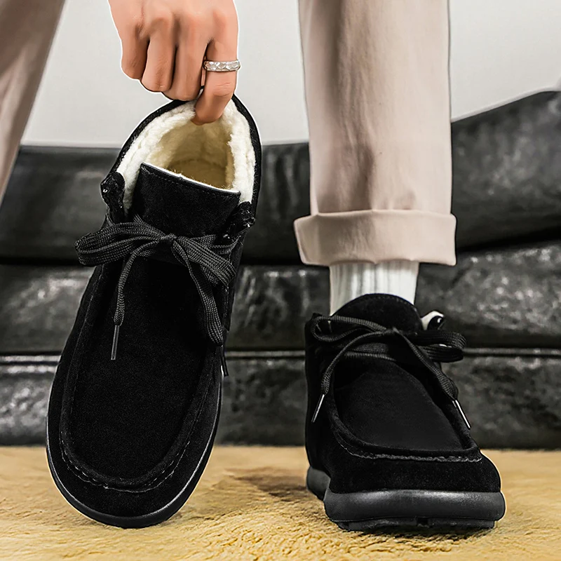 

Winter Snow Boots Zapatos Hombre Non Slip Running Sneakers Casual Shoes Waterproof High Top for Travel Climbing Walking Shoes