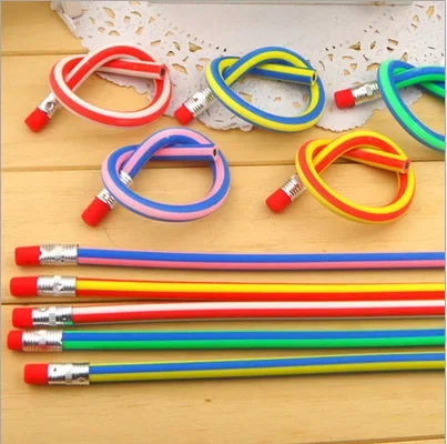 Christmas Kids Gift Korea Cute Stationery Colorful Magic Bendy Flexible Soft Pencil with Eraser Student School Office Supplies