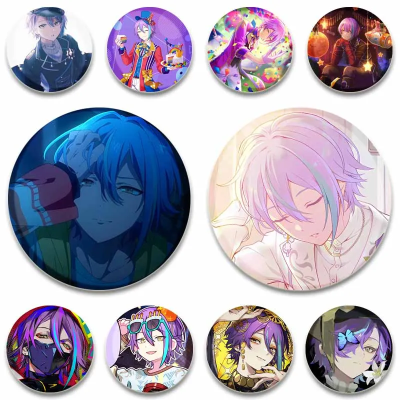 Anime Game Character Kamishiro Rui Pins PJSK Cartoon Round Brooches on Backpack Shirt Accessories Jewelry Badge Gift for Friends