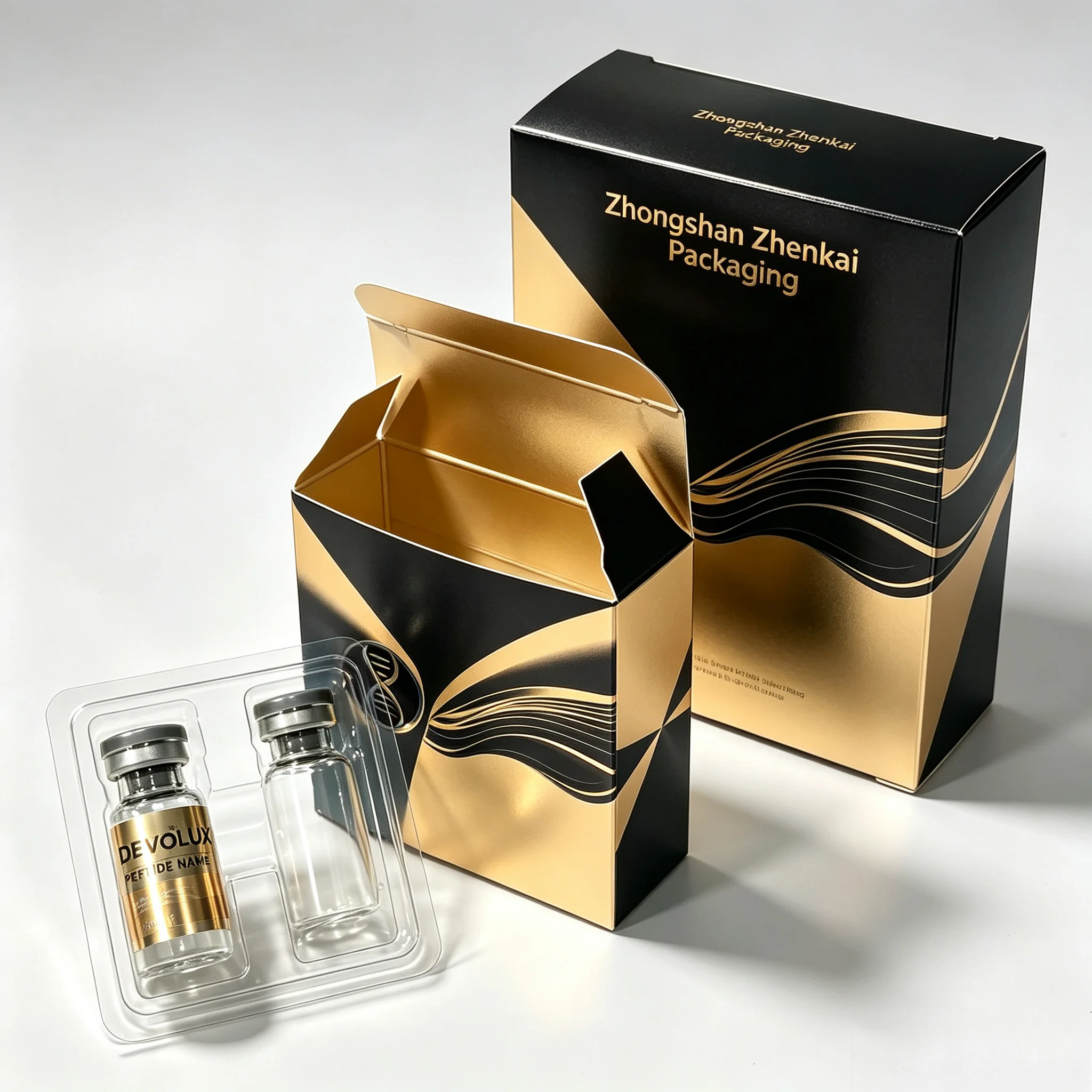 Premium Peptid-Etiketten Verpackungsboxen Maßgefertigte Wasserfeste HD-Vinyl Selbstklebende Etiketten Kompatibel mit 3ml 10ml Schönheits-Flüssigkeitsflaschen