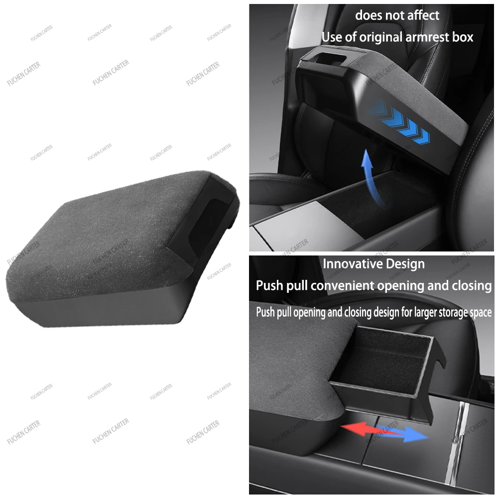 テスラ モデルY ジュニパー 2025年式＆スタンダード 2025年式以降 コンソール＆アームレスト隠し収納ボックス カップホルダー コンソールオーガナイザーボックス アクセサリー