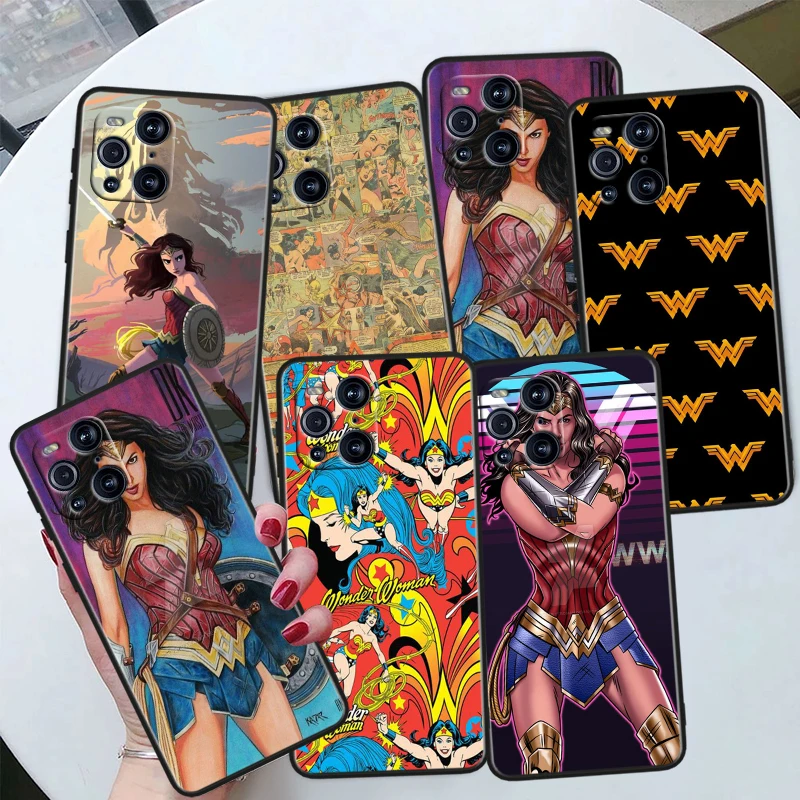 Wonder Cute Woman For OPPO Find X6 X5 X3 X2 F21S F21 Pro Lite Neo Black Silicone Soft Cover Capa Phone Case