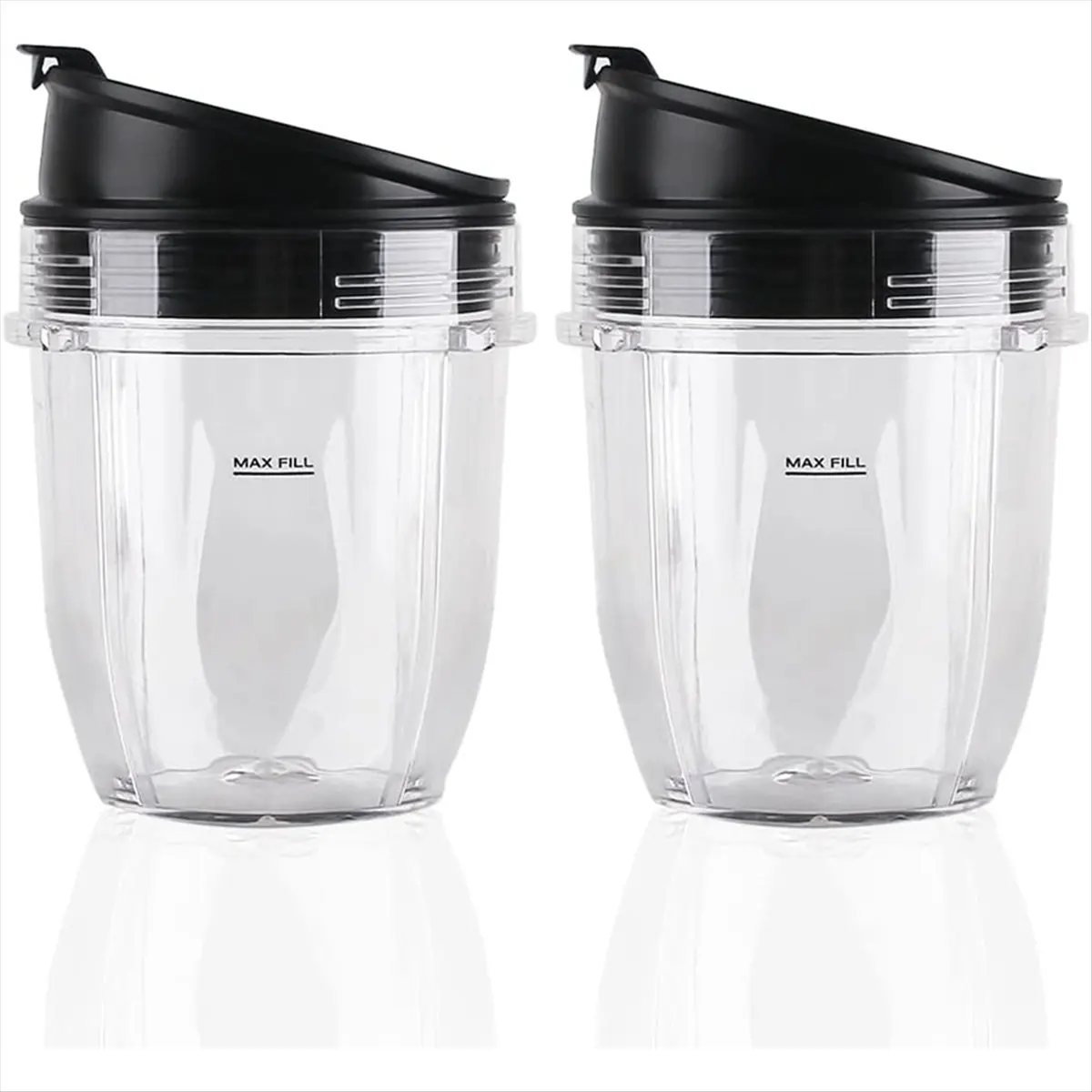 HHTL 2 Pack 12oz Replacement Parts Cup with Lid for Blender Auto IQ BL480 BL482 BL642 NN102 BL682 BL450 BL2013
