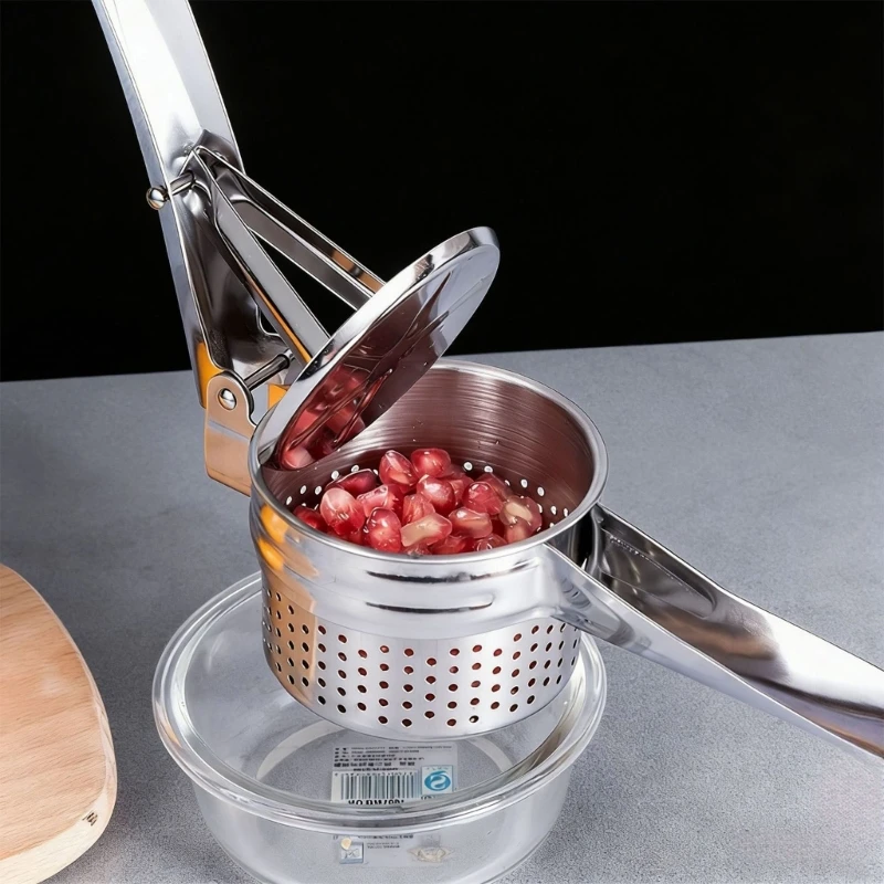 Practical Stainless Steel Manual Juicer For Vegetables And Fruits With Strong Squeezing Power Easy to Clean HX6C