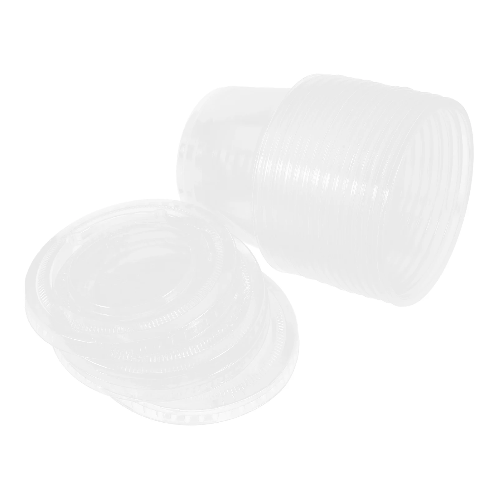 

50pcs Plastic Dessert Cups Pudding Clear High Lids Takeaway Fruit Sauce Containers Portion Bowls Safe Hygienic Travel