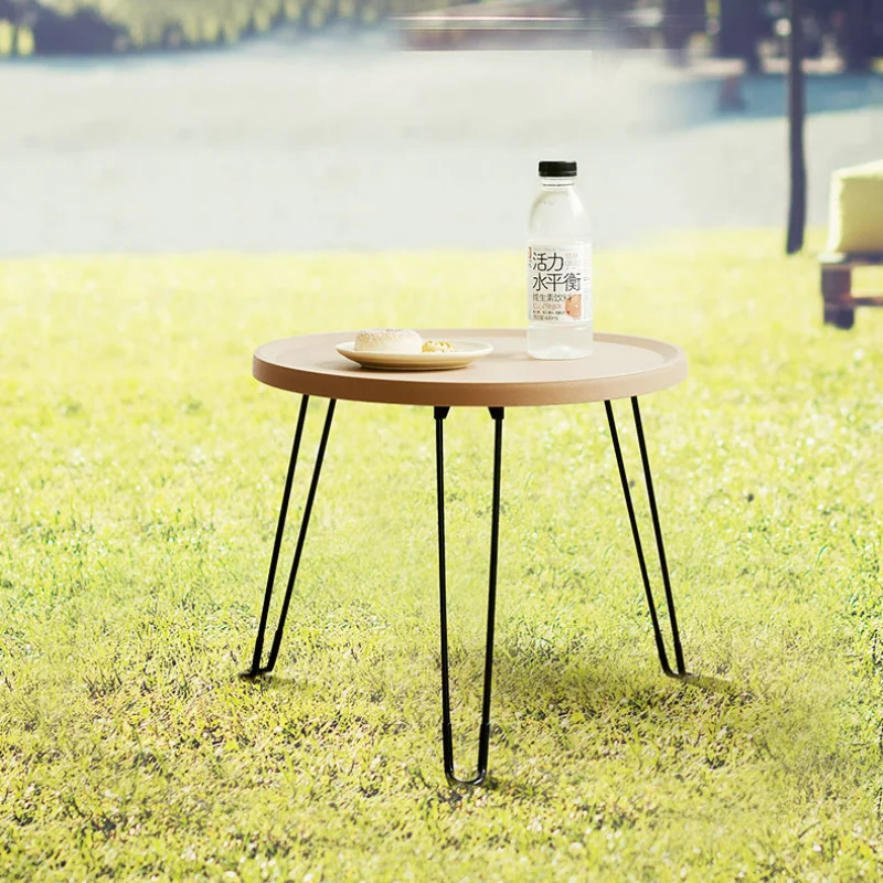 

Tea Table Small Round Tables Storage for Home Use Balcony Sofa Side Table Simple Creative Foldable Bedside Table Coffee Tables