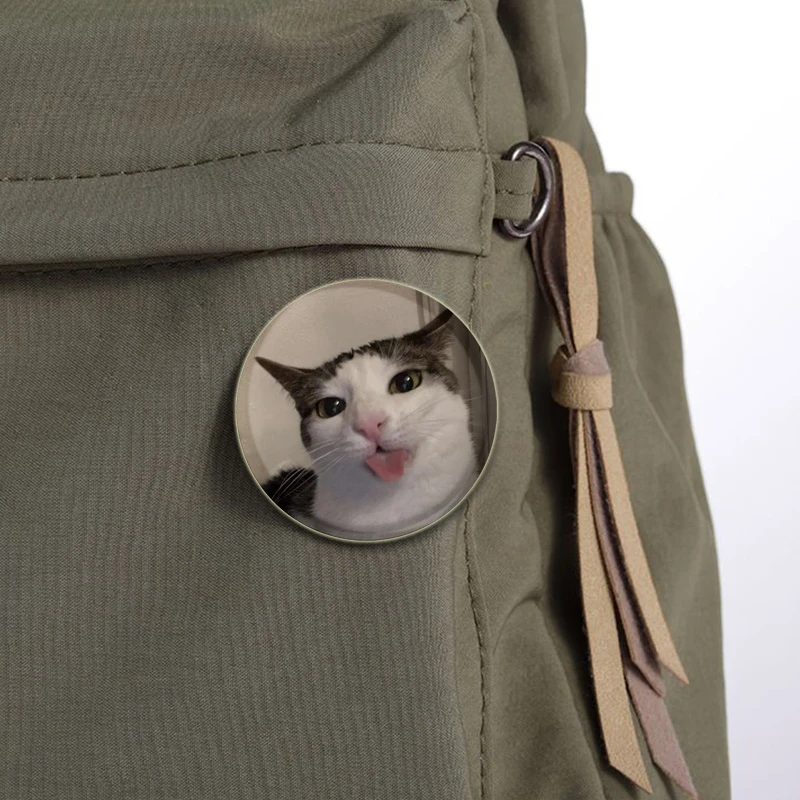 32/44/58MM Funny Cute Cat Icons Snap-in Button Pins Round Brooch Cartoon Badge for Backpack Hat Jewelry Accessories Gifts