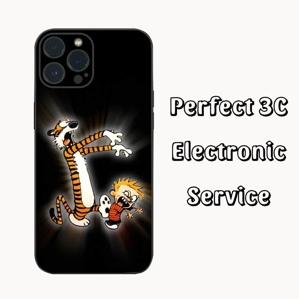 Cartoon C-Calvin And H-Hobbes Phone Case  For iPhone16 15 14 13 12 Mini 11 Pro XS Max X XR SE5 6 7 8 Plus Soft Silicone Cover