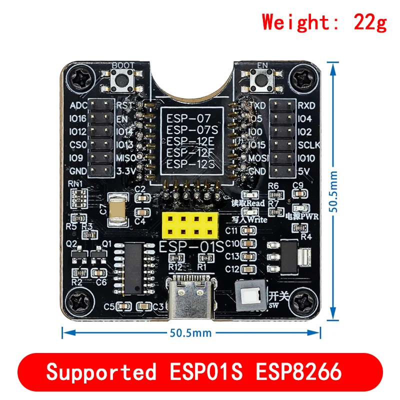 ESP8266 ESP-WROOM-32 ESP32-WROVER Development Board Test Programmer Socket Downloader for ESP-01 ESP-12F ESP-07S ESP-12S ESP32