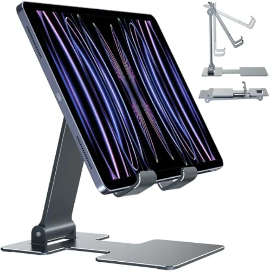 

Tablet StandAdjustable Tablet Holder for Desk Foldable for iPad Stand Dock Holder for iPad Air 5/4/Mini 6/Mini 5/10.2/Pro 12.9/