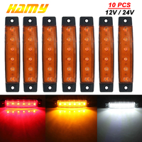 10 PCS 12v 24v Led Bus Side Marker Indicators Lamp Car Signal Brake Rear Warning Trailer Lights for Scania Truck Accessories