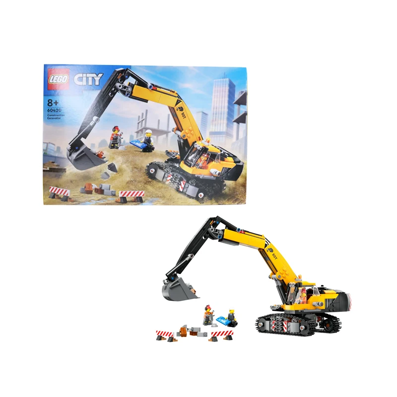 LEGO City Series 60420 Yellow Excavator Assembly Block Toys: 기차동영상과 함께하는 창의적인 놀이 경험
