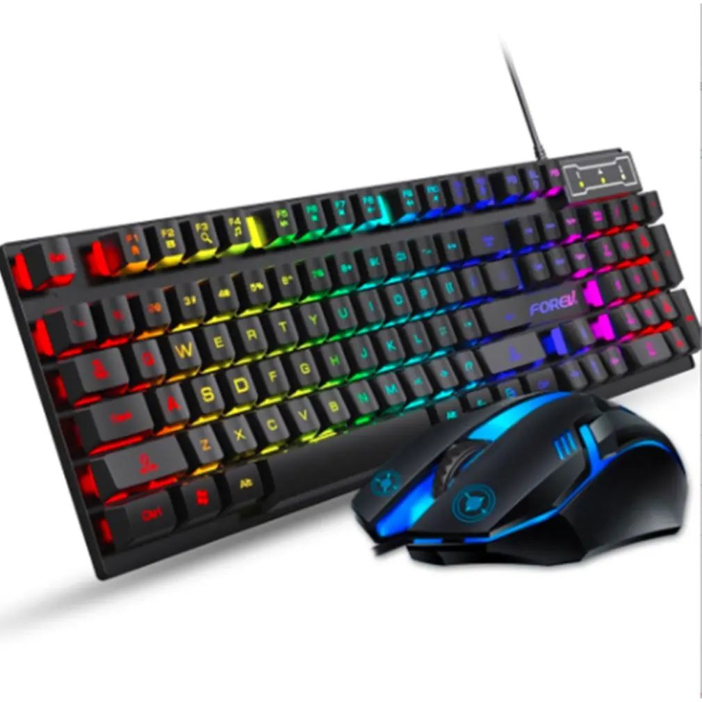 Wired Keyboard And Mouse Set Usb Luminous Mechanical Keyboard And Mouse Set For PC Laptop Computer Game Office