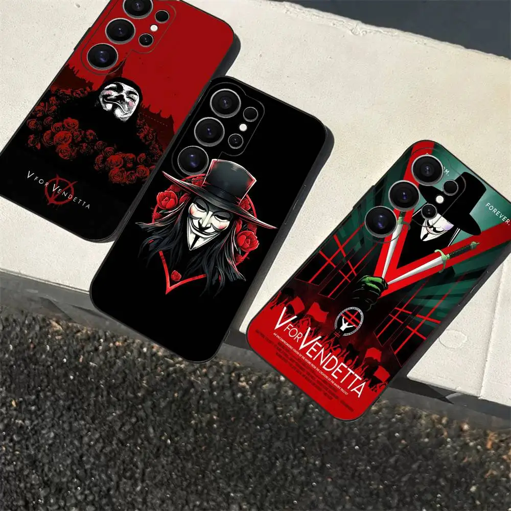 Classic Movie V For V-vendetta Phone Case For Samsung S 24 fe 25 Ultra plus 20 lite 21 30 22 23 24 22 Ultra 5G Fundas view 5