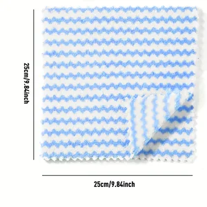 Coral fleece wavy cloth, kitchen absorbent dishwashing cloth, non stick oil wholesale cationic thickened cloth Baijie cloth"