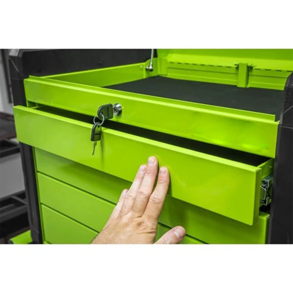 4-Drawer Rolling Tool Chest, Locking Removable Drawers Tool Cabinet For Home/Factory, Green