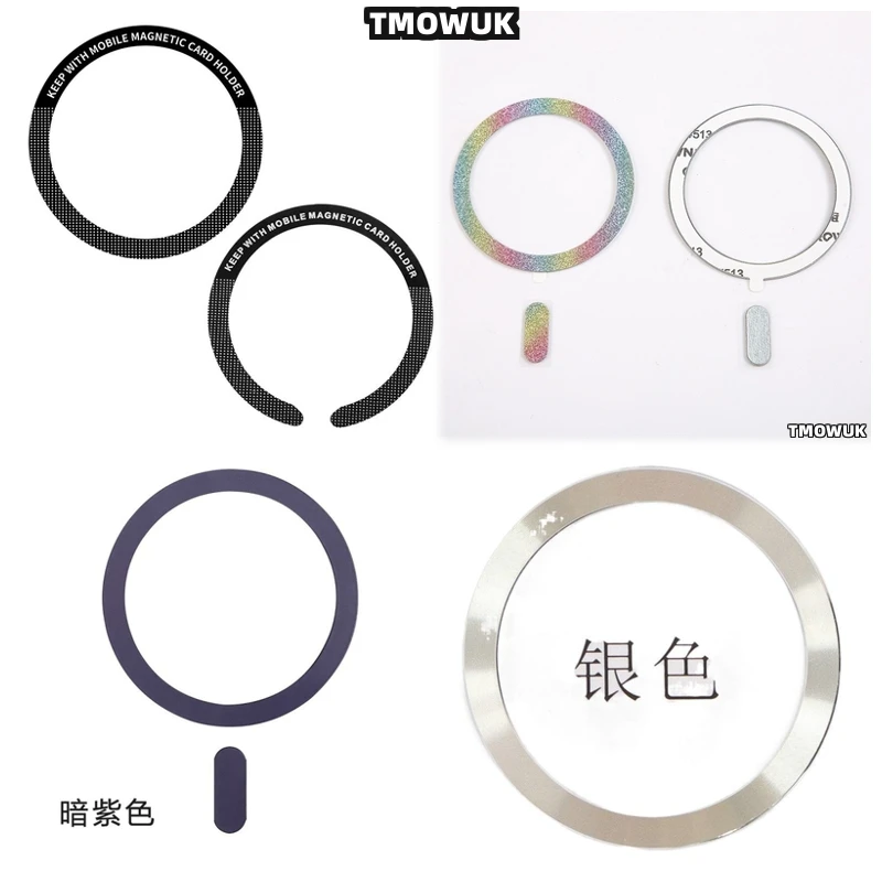 

For IPhone 8 11 12 X XR Pro Max Plus Mini For Magsafe - Magnetic Metal Plate Ring Sticker With High Grip For Wireless Charging