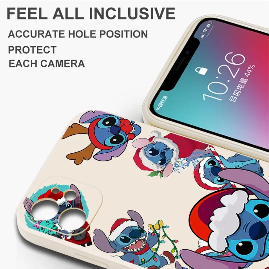 Disney Stitch Christmas Case for Xiaomi Redmi Note 12s 11s 10 14 Pro Plus 13 12 ProPlus 10 11 Pro 10Lite Soft Cover