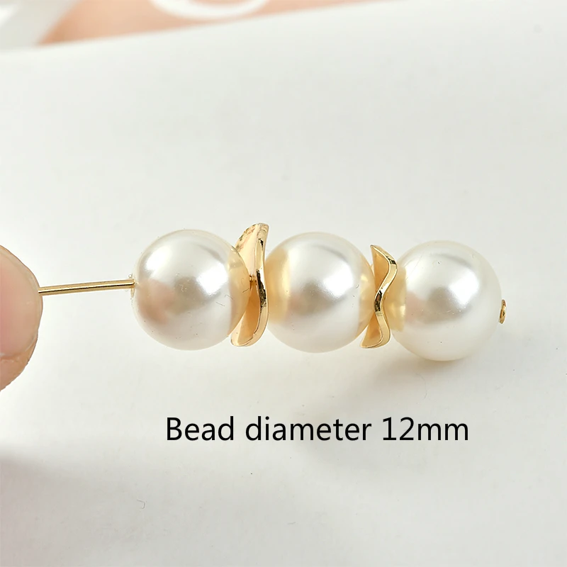 Copper plating 18k true gold wave curling round color preservation middle hole ball diy earring bracelet accessories