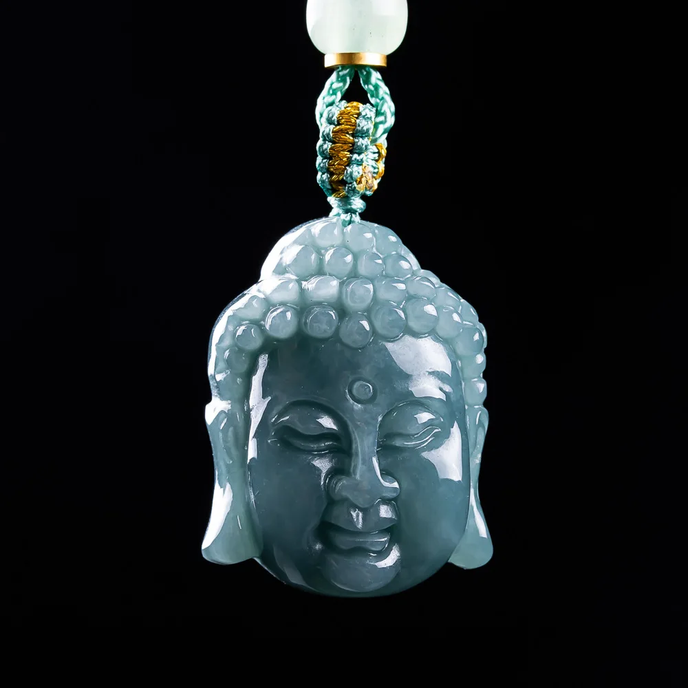 Pendentif bouddha en Jade véritable naturel, collier en jadéite du Myanmar, breloque de styliste, bijoux de luxe à la mode, amulette sculptée, cadeaux pour femmes