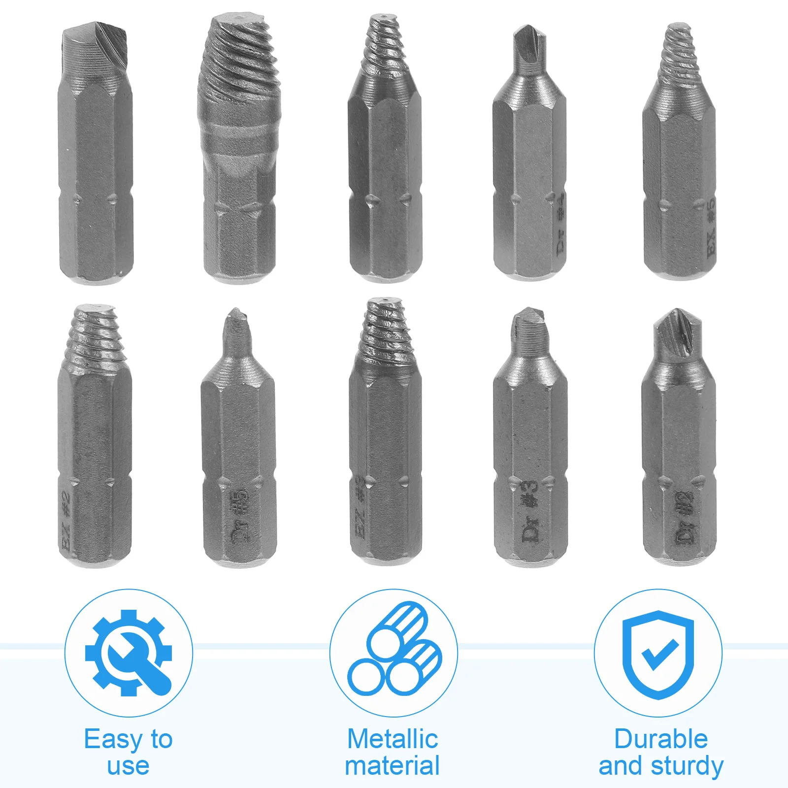 

1Set Screw Extractor Kit Assorted Sizes Quick Simple Solution Damaged Screws User Friendly Design Beginners Professionals