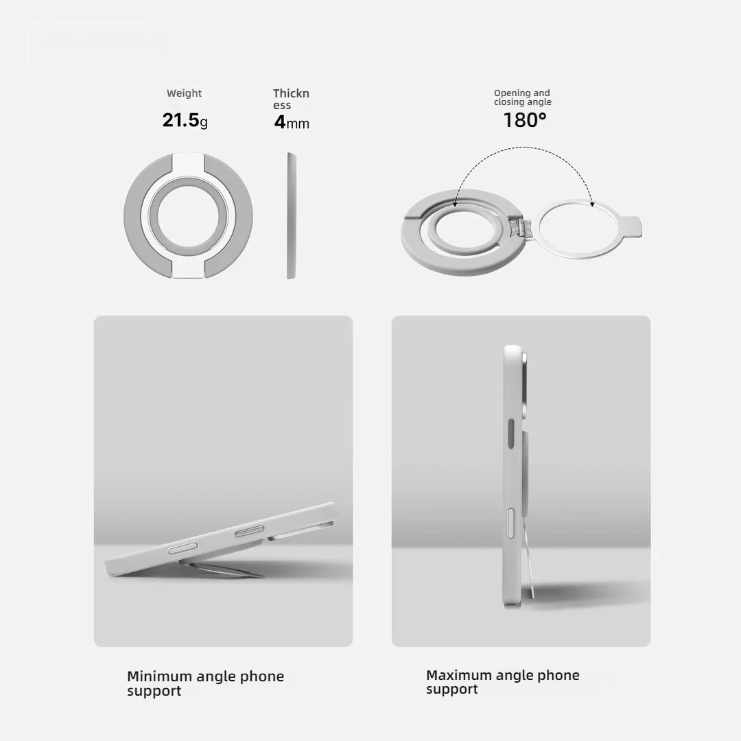 Double-Sided Magnetic Silicone Finger Ring Phone Holder Mobile Phone Accessories Ultra-Thin Stand For iPhone Samsung HUAEWEI view 4