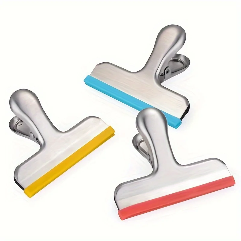 5pcs 식품 가방 씰링 클립, 실리콘 가장자리 칩 가방 클립, 플라스틱 및 스낵 가방 용 헤비 듀티 밀폐 클립, 주방 Organi