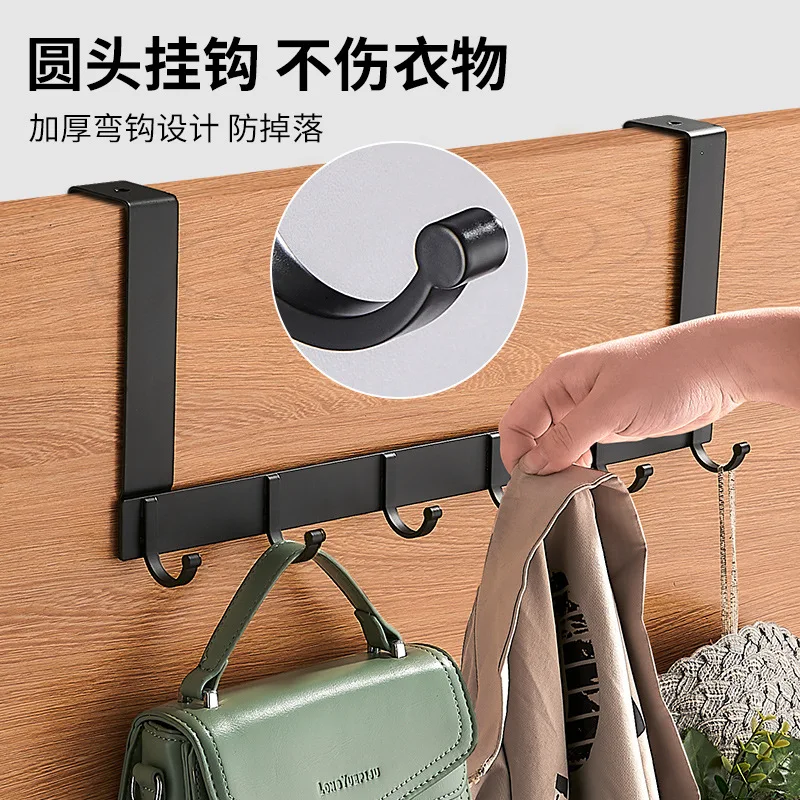 Hooks Over The Door 5 Hooks Home Bathroom Organizer Rack Clothes Coat Hat Towel Hanger New Bathroom Kitchen Accessories Holder