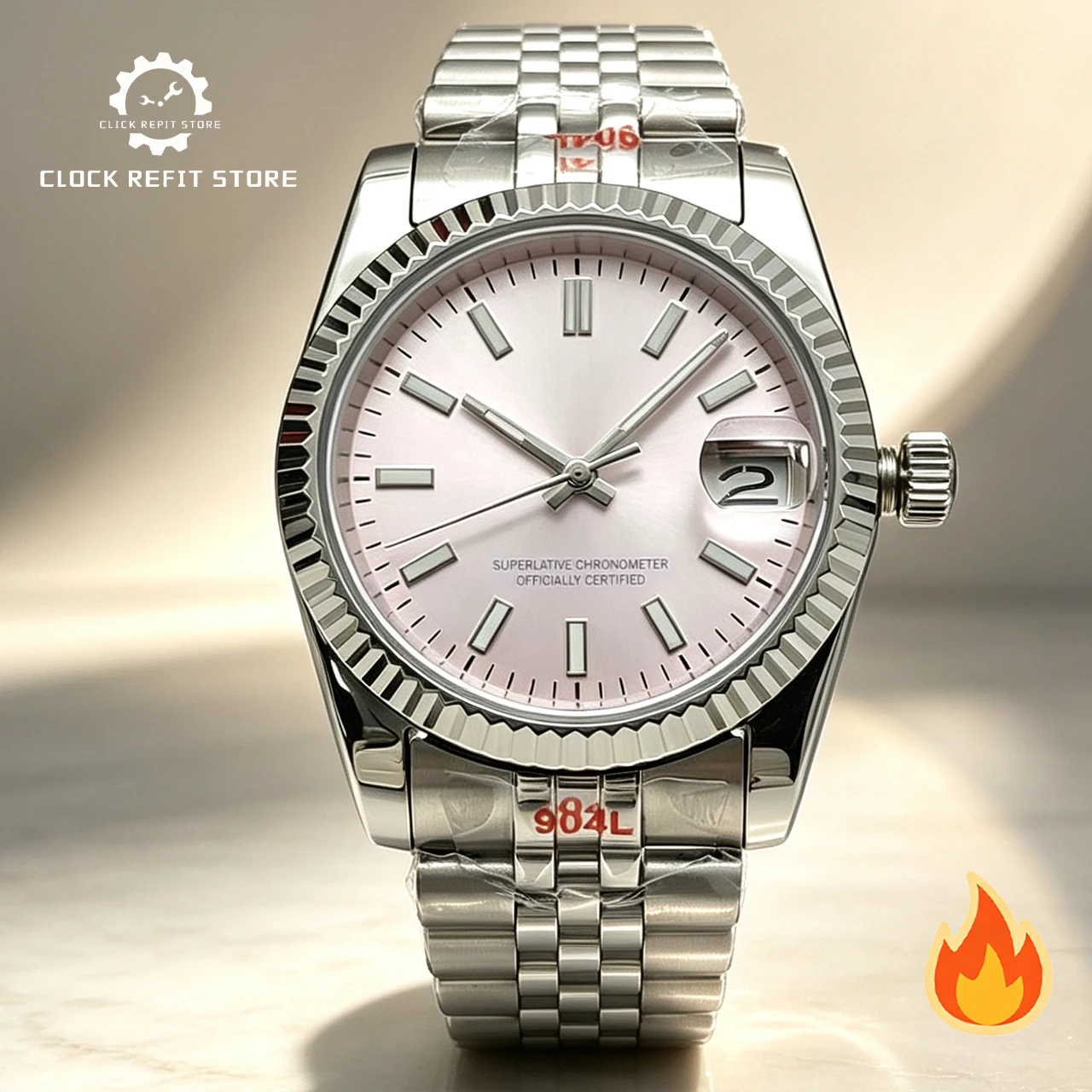 NH35 Best Seller 39mm Men's Watch, Custom Logo Sterile Dial Sapphire Crystal Stainless Steel Waterproof, Daily Office Watch