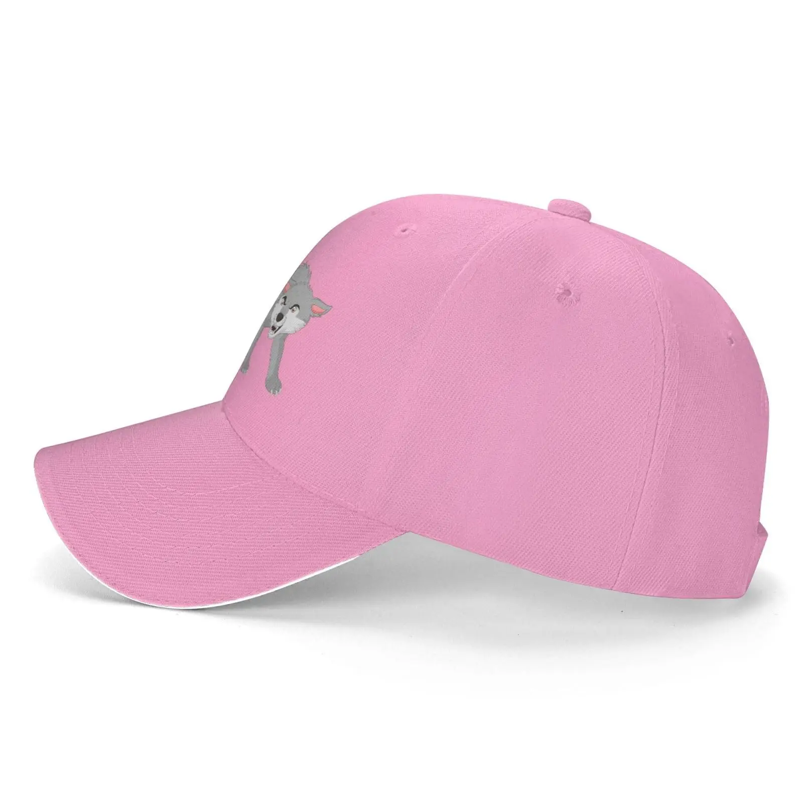 Boné de beisebol Angry Wolf para homens e mulheres, chapéu de sol ajustável, Pink Golf Caps