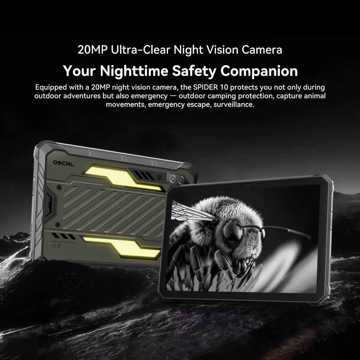 Blackview OSCAL SPIDER 10 وسادة متينة، شاشة 11 بوصة FHD + IPS 60 هرتز 8 جيجابايت 256 جيجابايت 20000 مللي أمبير في الساعة، MediaTek Dimensity G81، Android 15 Tablet