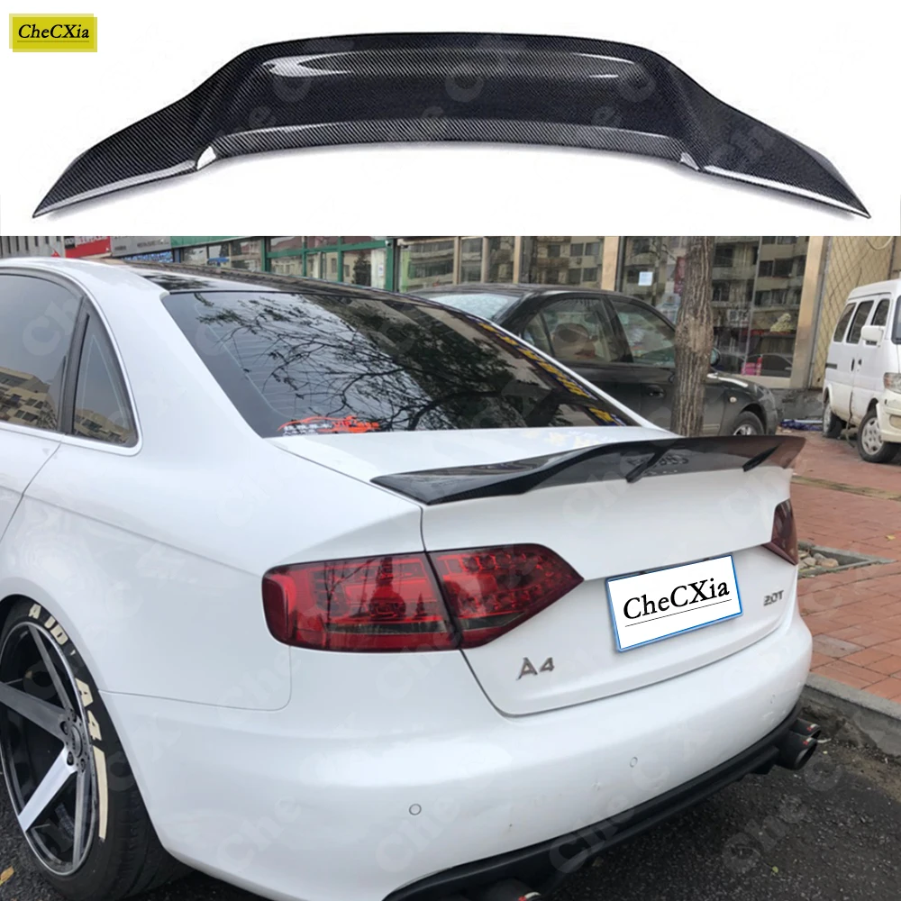 

For 2009-2012 AUDI A4 S4 RS4 B8 Limousine Sedan R Style Carbon Fiber Rear Spoiler Trunk Wing Bright Black Rear Spoiler