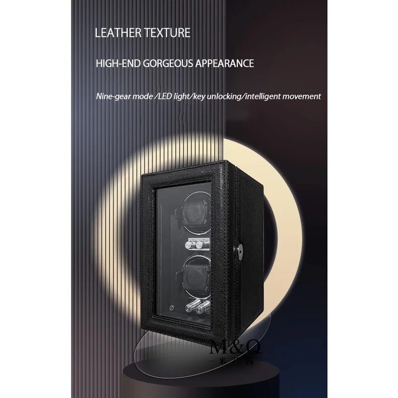 The spot merchandise 2 slot upgrade leather automatic watch reel high-grade slot key unlock silent motor watch cabinet watch box